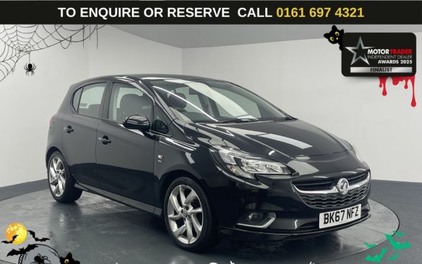 Used 2017 BLACK VAUXHALL CORSA Hatchback 1.0i Turbo ecoTEC SRi VX Line Hatchback 5dr Petrol Manual Euro 6 (s/s) (115 ps) (reg. 2017-11-13) for sale in Manchester