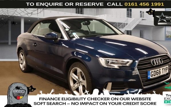 Used 2017 BLUE AUDI A3 CABRIOLET Convertible 1.4 TFSI CoD Sport Convertible 2dr Petrol S Tronic Euro 6 (s/s) (150 ps) (reg. 2017-02-24) for sale in Wilmslow