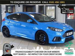 Used 2017 BLUE FORD FOCUS Hatchback 2.3T EcoBoost RS Hatchback 5dr Petrol Manual AWD Euro 6 (s/s) (350 ps) (reg. 2017-07-13) for sale in Wilmslow
