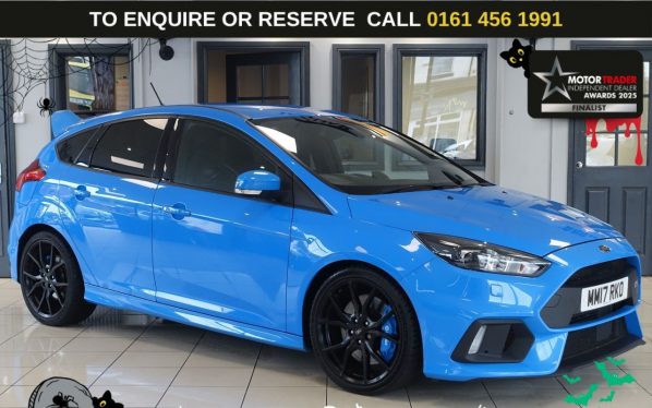 Used 2017 BLUE FORD FOCUS Hatchback 2.3T EcoBoost RS Hatchback 5dr Petrol Manual AWD Euro 6 (s/s) (350 ps) (reg. 2017-07-13) for sale in Wilmslow