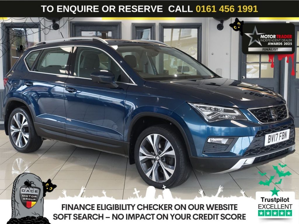 Used 2017 BLUE SEAT ATECA SUV 1.6 TDI Ecomotive SE Technology SUV 5dr Diesel Manual Euro 6 (s/s) (115 ps) (reg. 2017-03-29) for sale in Wilmslow