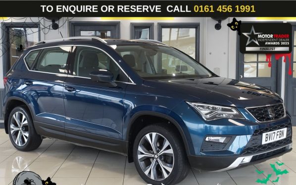 Used 2017 BLUE SEAT ATECA SUV 1.6 TDI Ecomotive SE Technology SUV 5dr Diesel Manual Euro 6 (s/s) (115 ps) (reg. 2017-03-29) for sale in Wilmslow