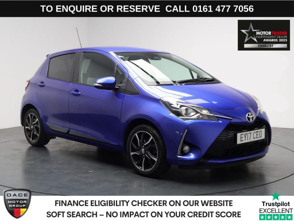 Used 2017 BLUE TOYOTA YARIS Hatchback 1.5 VVT-i Design Hatchback 5dr Petrol CVT Euro 6 (111 ps) (reg. 2017-06-30) for sale in Stockport