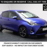 Used 2017 BLUE TOYOTA YARIS Hatchback 1.5 VVT-i Design Hatchback 5dr Petrol CVT Euro 6 (111 ps) (reg. 2017-06-30) for sale in Stockport