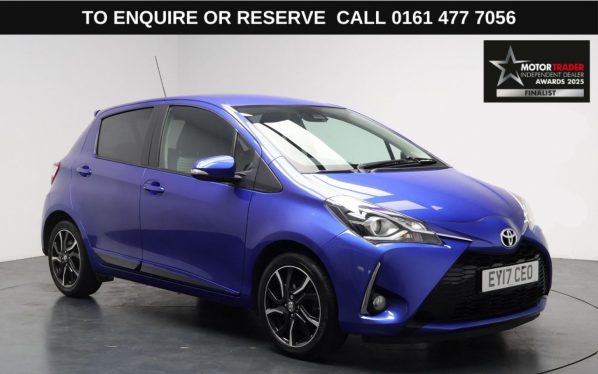 Used 2017 BLUE TOYOTA YARIS Hatchback 1.5 VVT-i Design Hatchback 5dr Petrol CVT Euro 6 (111 ps) (reg. 2017-06-30) for sale in Stockport