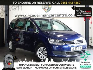 Used 2017 BLUE VOLKSWAGEN SHARAN MPV 2.0 TDI SE MPV 5dr Diesel DSG Euro 6 (s/s) (150 ps) (reg. 2017-11-17) for sale in Altrincham