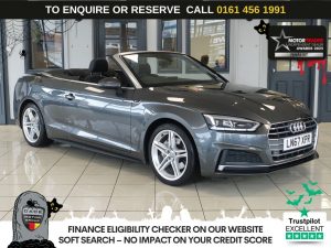 Used 2017 GREY AUDI A5 CABRIOLET Convertible 2.0 TDI S line Convertible 2dr Diesel S Tronic Euro 6 (s/s) (190 ps) (reg. 2017-09-01) for sale in Wilmslow