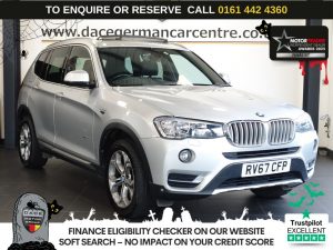 Used 2017 SILVER BMW X3 SUV 2.0 20d xLine SUV 5dr Diesel Auto xDrive Euro 6 (s/s) (190 ps) £6880 EXTRAS (reg. 2017-09-14) for sale in Altrincham