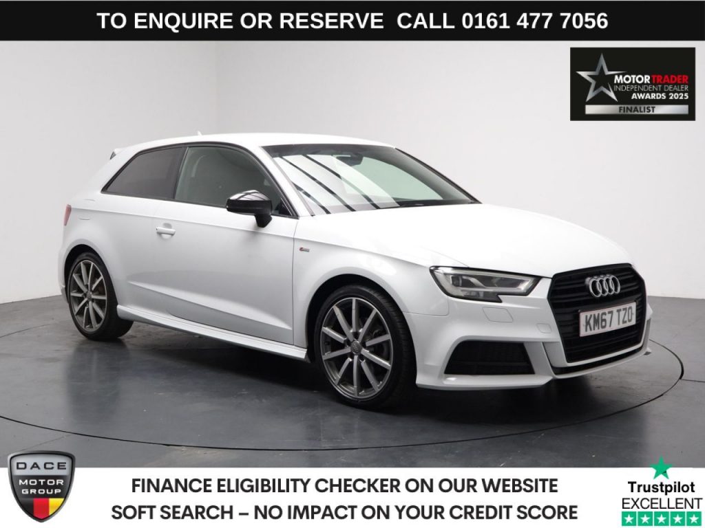 Used 2017 WHITE AUDI A3 Hatchback 2.0 TDI Black Edition Hatchback 3dr Diesel S Tronic Euro 6 (s/s) (150 ps) (reg. 2017-11-22) for sale in Stockport