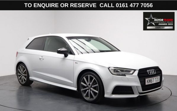 Used 2017 WHITE AUDI A3 Hatchback 2.0 TDI Black Edition Hatchback 3dr Diesel S Tronic Euro 6 (s/s) (150 ps) (reg. 2017-11-22) for sale in Stockport