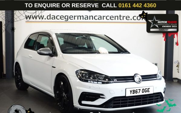 Used 2017 WHITE VOLKSWAGEN GOLF Hatchback 2.0 TSI R Hatchback 3dr Petrol Manual 4Motion Euro 6 (s/s) (310 ps) (reg. 2017-11-27) for sale in Altrincham