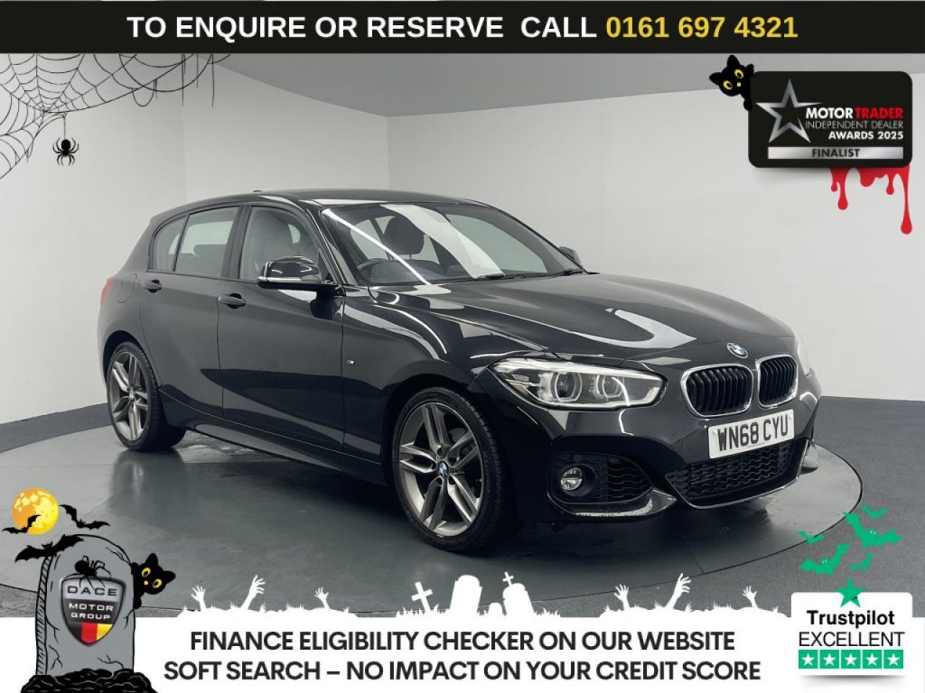 Used 2018 BLACK BMW 1 SERIES Hatchback 1.5 118i M Sport Hatchback 5dr Petrol Manual Euro 6 (s/s) (136 ps) (reg. 2018-09-30) for sale in Manchester