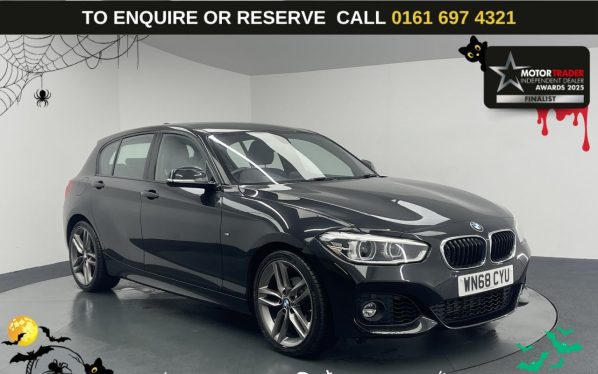 Used 2018 BLACK BMW 1 SERIES Hatchback 1.5 118i M Sport Hatchback 5dr Petrol Manual Euro 6 (s/s) (136 ps) (reg. 2018-09-30) for sale in Manchester