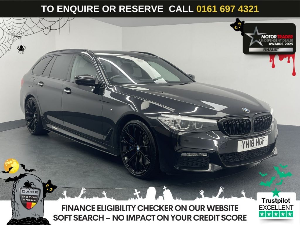 Used 2018 BLACK BMW 5 SERIES Estate 3.0 540i M Sport Touring 5dr Petrol Auto xDrive Euro 6 (s/s) (340 ps) (reg. 2018-03-26) for sale in Manchester