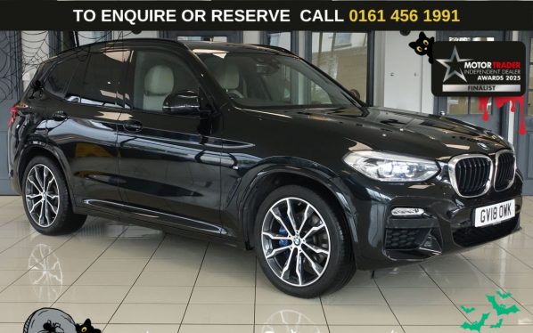 Used 2018 BLACK BMW X3 SUV 2.0 20d M Sport SUV 5dr Diesel Auto xDrive Euro 6 (s/s) (190 ps) (reg. 2018-06-27) for sale in Wilmslow