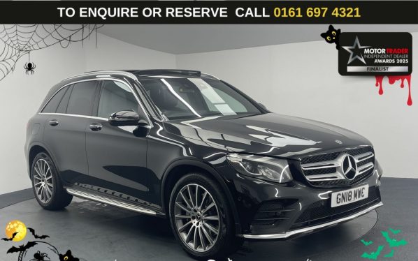 Used 2018 BLACK MERCEDES-BENZ GLC SUV 2.1 GLC220d AMG Line (Premium) SUV 5dr Diesel G-Tronic+ 4MATIC Euro 6 (s/s) (170 ps) (reg. 2018-07-31) for sale in Manchester