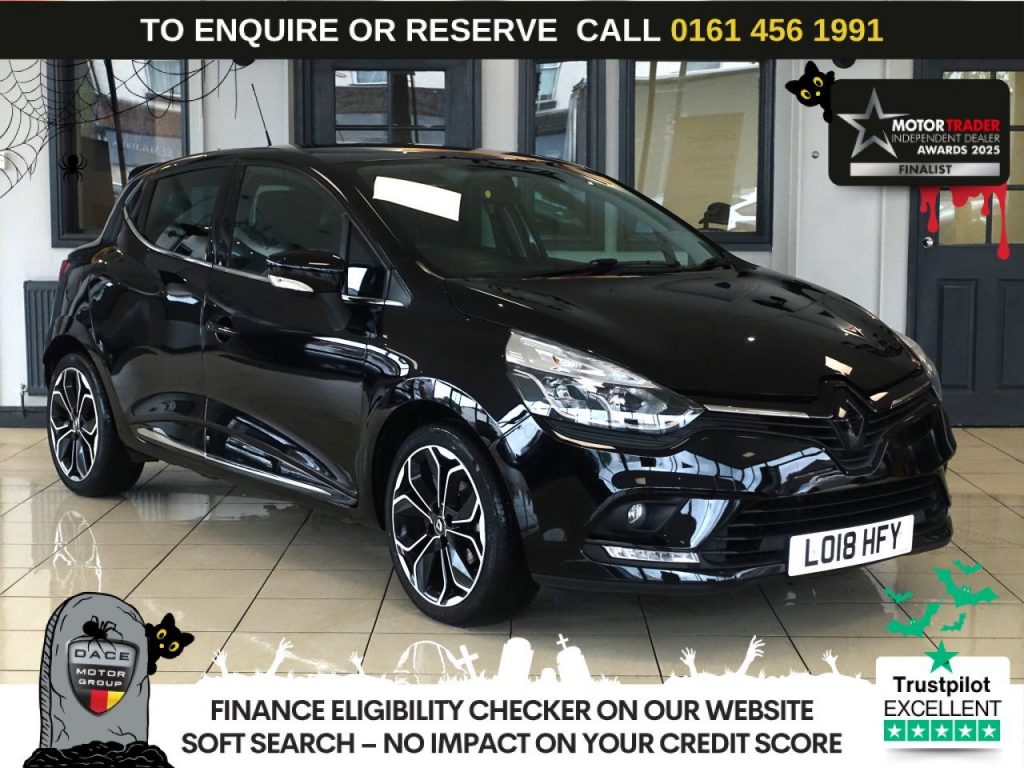 Used 2018 BLACK RENAULT CLIO Hatchback 0.9 TCe Iconic Hatchback 5dr Petrol Manual Euro 6 (s/s) (90 ps) (reg. 2018-07-10) for sale in Wilmslow