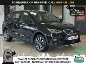 Used 2018 BLACK SEAT ARONA SUV 1.0 TSI XCELLENCE SUV 5dr Petrol DSG Euro 6 (s/s) (115 ps) (reg. 2018-04-28) for sale in Wilmslow