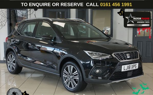 Used 2018 BLACK SEAT ARONA SUV 1.0 TSI XCELLENCE SUV 5dr Petrol DSG Euro 6 (s/s) (115 ps) (reg. 2018-04-28) for sale in Wilmslow