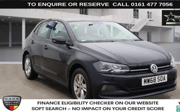 Used 2018 BLACK VOLKSWAGEN POLO Hatchback 1.0 EVO SE Hatchback 5dr Petrol Manual Euro 6 (s/s) (65 ps) (reg. 2018-12-21) for sale in Stockport