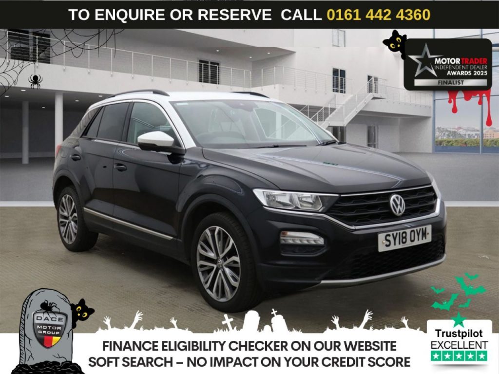 Used 2018 BLACK VOLKSWAGEN T-ROC SUV 1.0 TSI Design SUV 5dr Petrol Manual Euro 6 (s/s) (115 ps) £1245 EXTRAS (reg. 2018-03-30) for sale in Altrincham