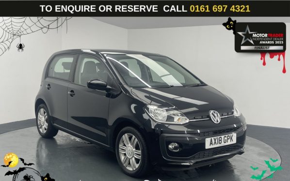 Used 2018 BLACK VOLKSWAGEN UP! Hatchback 1.0 High up! Hatchback 5dr Petrol Manual Euro 6 (s/s) (75 ps) (reg. 2018-07-24) for sale in Manchester