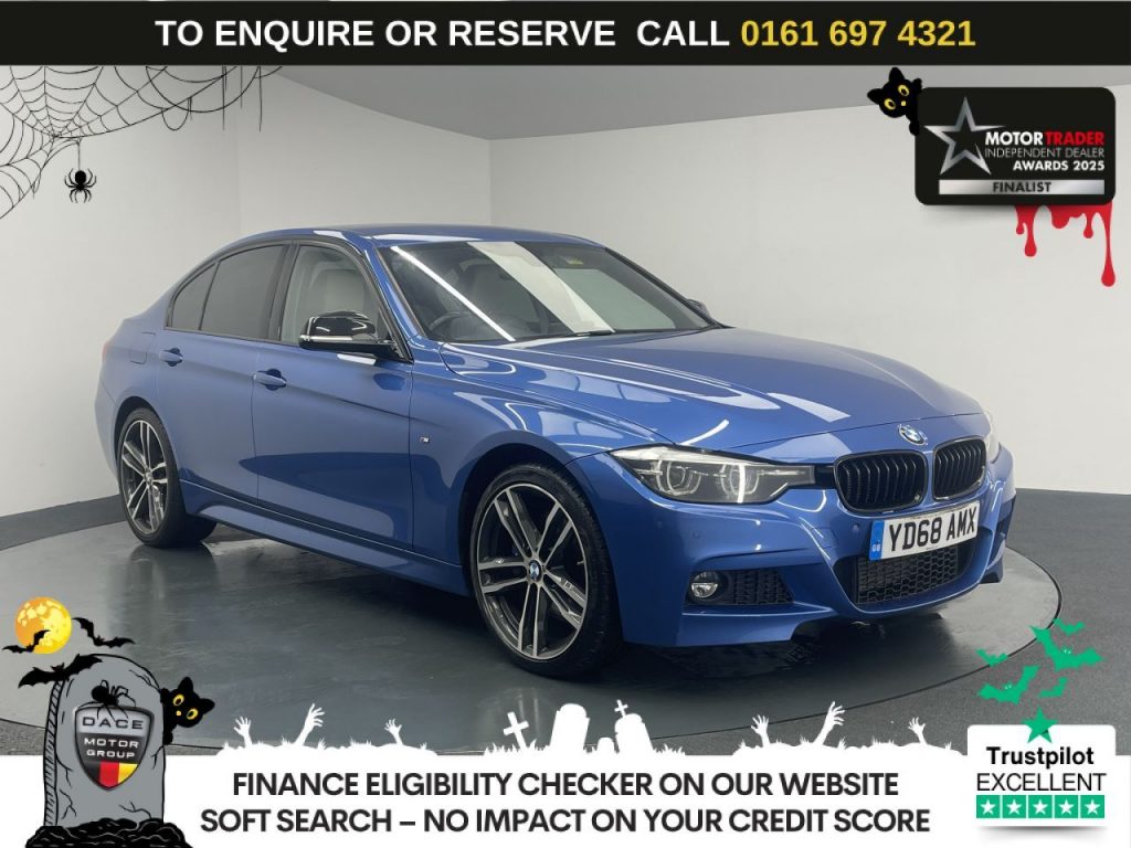 Used 2018 BLUE BMW 3 SERIES Saloon 2.0 320d M Sport Shadow Edition Saloon 4dr Diesel Auto xDrive Euro 6 (s/s) (190 ps) (reg. 2018-10-12) for sale in Manchester