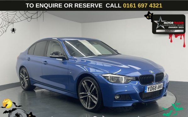 Used 2018 BLUE BMW 3 SERIES Saloon 2.0 320d M Sport Shadow Edition Saloon 4dr Diesel Auto xDrive Euro 6 (s/s) (190 ps) (reg. 2018-10-12) for sale in Manchester