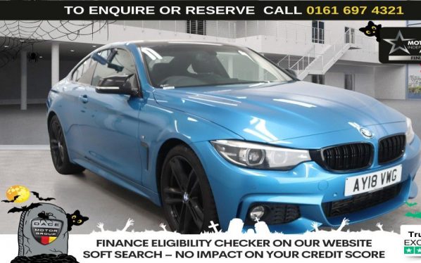 Used 2018 BLUE BMW 4 SERIES Coupe 2.0 420d M Sport Coupe 2dr Diesel Auto Euro 6 (s/s) (190 ps) (reg. 2018-04-30) for sale in Manchester