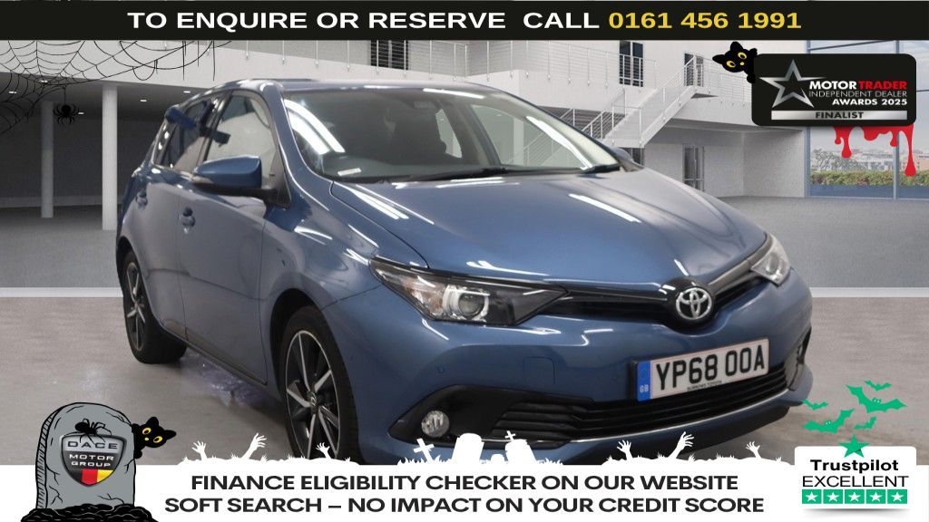 Used 2018 BLUE TOYOTA AURIS Hatchback 1.2 VVT-i Design Hatchback 5dr Petrol Manual Euro 6 (s/s) (116 ps) (reg. 2018-10-16) for sale in Wilmslow