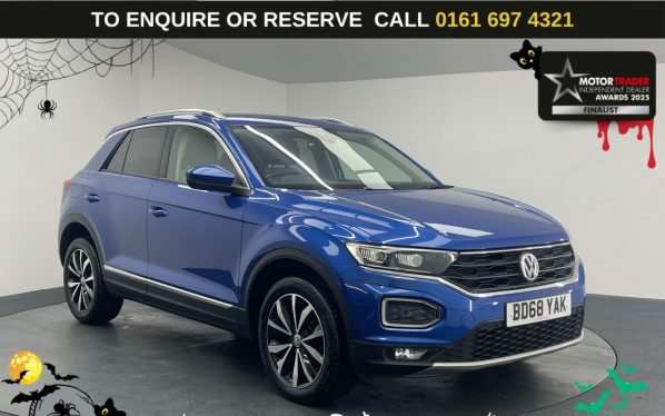 Used 2018 BLUE VOLKSWAGEN T-ROC SUV 1.0 TSI SEL SUV 5dr Petrol Manual Euro 6 (s/s) (115 ps) (reg. 2018-10-31) for sale in Manchester