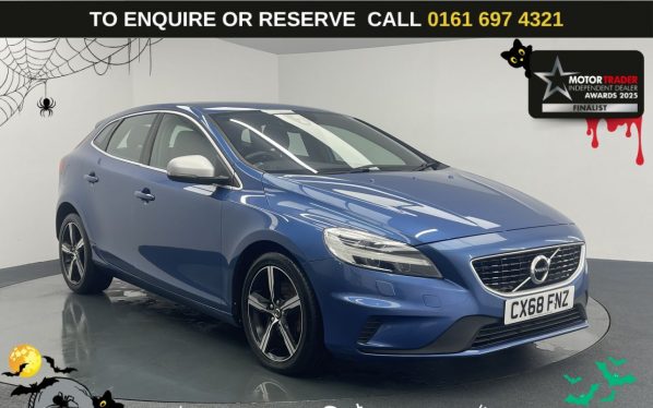 Used 2018 BLUE VOLVO V40 Hatchback 2.0 T2 GPF R-Design Nav Plus Hatchback 5dr Petrol Manual Euro 6 (s/s) (122 ps) (reg. 2018-09-26) for sale in Manchester