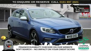Used 2018 BLUE VOLVO V60 Estate 2.0 D3 R-Design Lux Nav Estate 5dr Diesel Manual Euro 6 (s/s) (150 ps) (reg. 2018-07-31) for sale in Manchester