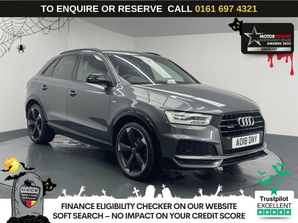 Used 2018 GREY AUDI Q3 SUV 2.0 TFSI Black Edition SUV 5dr Petrol S Tronic quattro Euro 6 (s/s) (180 ps) (reg. 2018-03-25) for sale in Manchester
