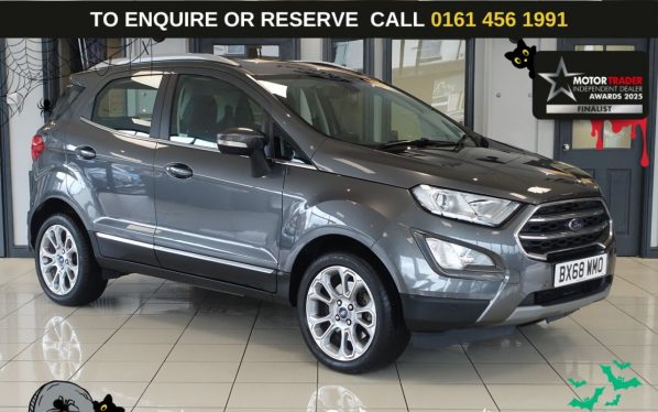 Used 2018 GREY FORD ECOSPORT SUV 1.0T EcoBoost GPF Titanium SUV 5dr Petrol Auto Euro 6 (s/s) (125 ps) (reg. 2018-11-29) for sale in Wilmslow