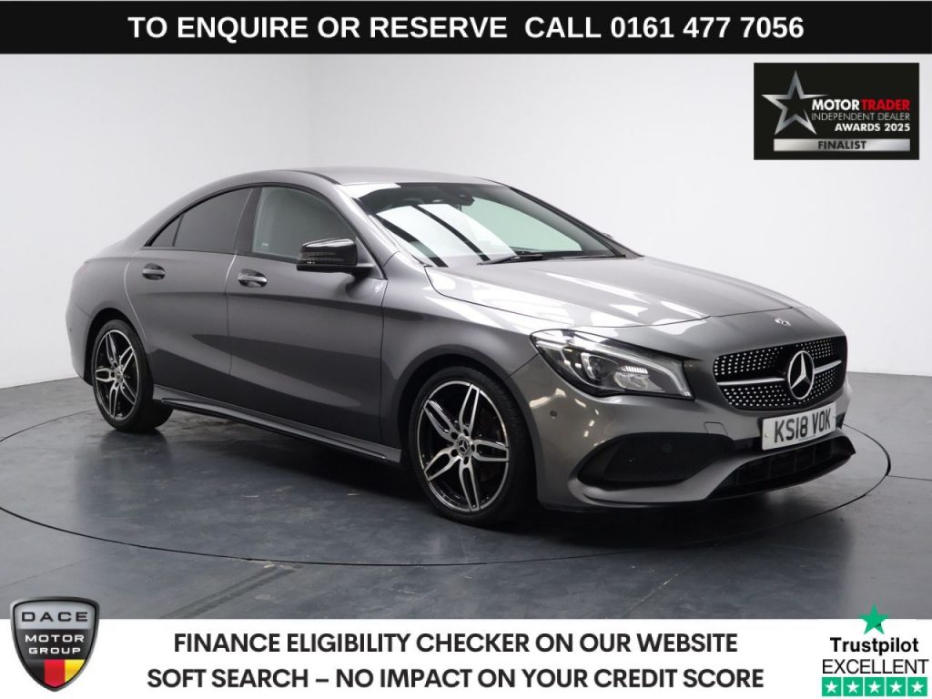 Used 2018 GREY MERCEDES-BENZ CLA Saloon 1.6 CLA180 AMG Line Coupe 4dr Petrol Manual Euro 6 (s/s) (122 ps) (reg. 2018-04-30) for sale in Stockport