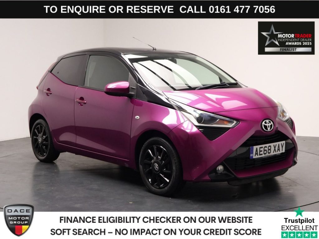 Used 2018 PURPLE TOYOTA AYGO Hatchback 1.0 VVT-i x-cite Hatchback 5dr Petrol Manual Euro 6 (71 ps) (reg. 2018-09-28) for sale in Stockport