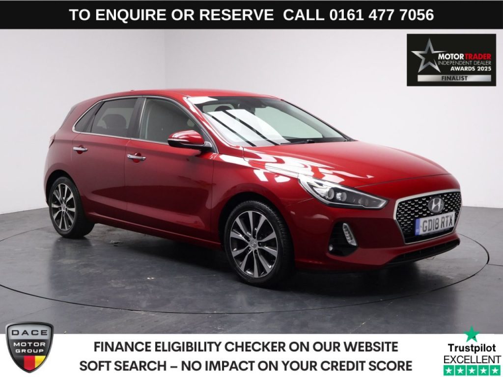 Used 2018 RED HYUNDAI I30 Hatchback 1.4 T-GDi Blue Drive Premium Hatchback 5dr Petrol Manual Euro 6 (s/s) (140 ps) (reg. 2018-05-31) for sale in Stockport