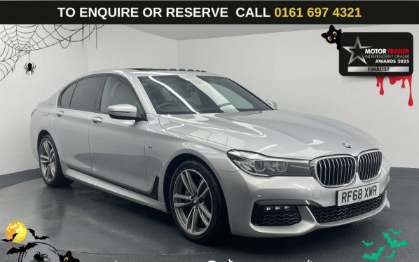Used 2018 SILVER BMW 7 SERIES Saloon 3.0 740d M Sport Saloon 4dr Diesel Auto xDrive Euro 6 (s/s) (320 ps) (reg. 2018-12-28) for sale in Manchester