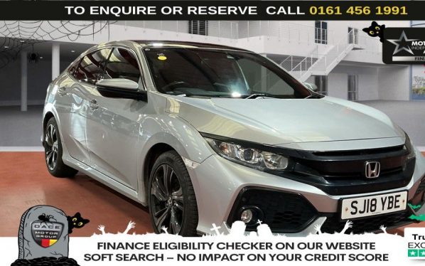 Used 2018 SILVER HONDA CIVIC Hatchback 1.0 VTEC Turbo EX Hatchback 5dr Petrol Manual Euro 6 (s/s) (129 ps) (reg. 2018-08-05) for sale in Wilmslow