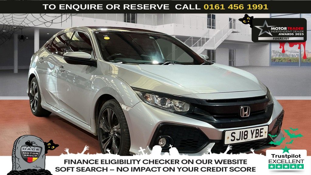 Used 2018 SILVER HONDA CIVIC Hatchback 1.0 VTEC Turbo EX Hatchback 5dr Petrol Manual Euro 6 (s/s) (129 ps) (reg. 2018-08-05) for sale in Wilmslow
