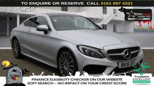 Used 2018 SILVER MERCEDES-BENZ C-CLASS Coupe 2.1 C220d AMG Line (Premium) Coupe 2dr Diesel G-Tronic+ Euro 6 (s/s) (170 ps) (reg. 2018-06-29) for sale in Manchester
