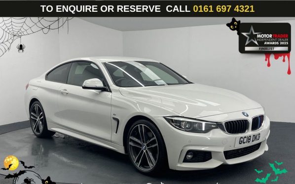 Used 2018 WHITE BMW 4 SERIES Coupe 2.0 420d M Sport Coupe 2dr Diesel Auto Euro 6 (s/s) (190 ps) (reg. 2018-06-28) for sale in Manchester