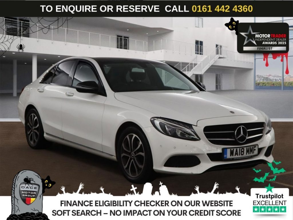Used 2018 WHITE MERCEDES-BENZ C-CLASS Saloon 2.1 C220d Sport (Premium) Saloon 4dr Diesel G-Tronic+ Euro 6 (s/s) (170 ps) £1775 EXTRAS (reg. 2018-04-30) for sale in Altrincham