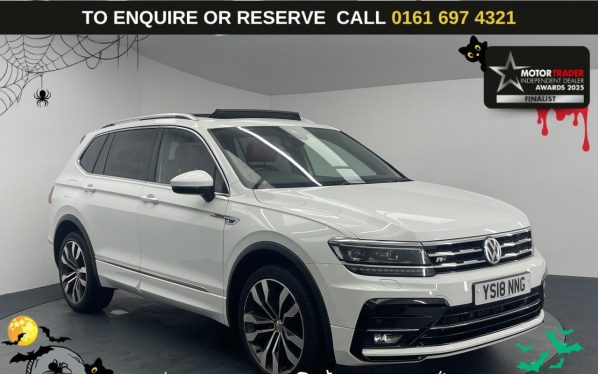 Used 2018 WHITE VOLKSWAGEN TIGUAN ALLSPACE SUV 2.0 TSI R-Line SUV 5dr Petrol DSG 4Motion Euro 6 (s/s) (180 ps) (reg. 2018-06-11) for sale in Manchester
