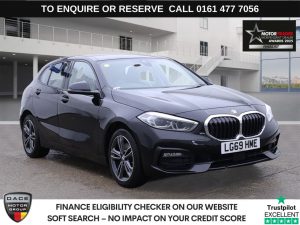 Used 2019 BLACK BMW 1 SERIES Hatchback 2.0 118d Sport Hatchback 5dr Diesel Auto Euro 6 (s/s) (150 ps) (reg. 2019-09-26) for sale in Stockport