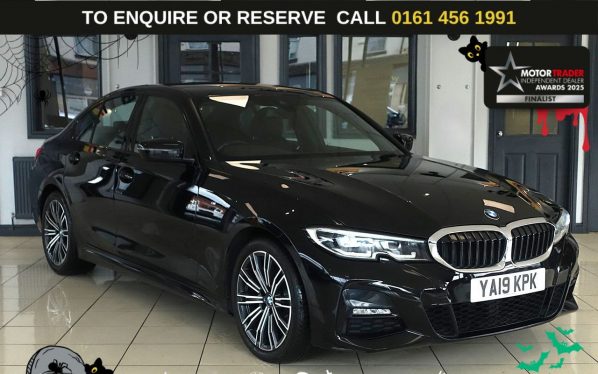 Used 2019 BLACK BMW 3 SERIES Saloon 2.0 320d M Sport Saloon 4dr Diesel Auto xDrive Euro 6 (s/s) (190 ps) (reg. 2019-04-18) for sale in Wilmslow