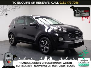 Used 2019 BLACK KIA SPORTAGE SUV 1.6 T-GDi 2 SUV 5dr Petrol Manual AWD Euro 6 (s/s) (174 bhp) (reg. 2019-09-20) for sale in Stockport