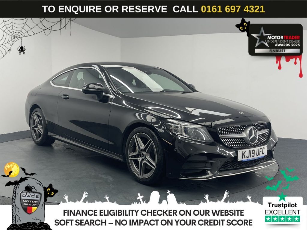 Used 2019 BLACK MERCEDES-BENZ C-CLASS Coupe 2.0 C220d AMG Line (Premium) Coupe 2dr Diesel G-Tronic+ Euro 6 (s/s) (194 ps) (reg. 2019-05-10) for sale in Manchester