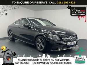 Used 2019 BLACK MERCEDES-BENZ C-CLASS Coupe 2.0 C220d AMG Line (Premium) Coupe 2dr Diesel G-Tronic+ Euro 6 (s/s) (194 ps) (reg. 2019-05-10) for sale in Manchester